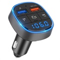 QC3.0 Billader & Bluetooth FM Transmitter m. LED lys T32